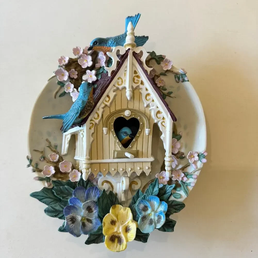 Vintage Bradford Exchange Gingerbread Cottage Plate, Nesting Neighbors (1997)